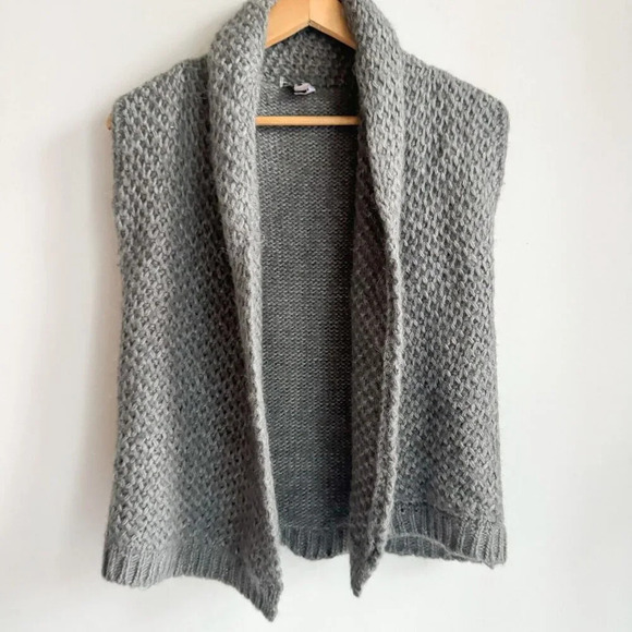 J.Jill Grey Alpaca Blend Vest S - Picture 3 of 7